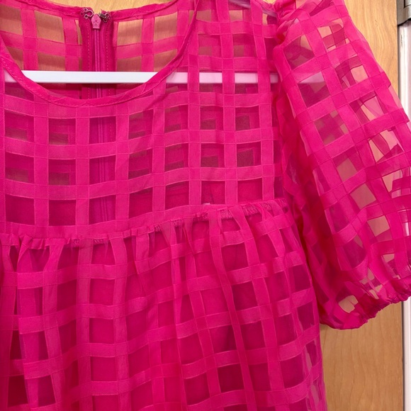 NWOT | English Factory Pink Checkered Organza Dress (Size M) (MSRP $90) - Picture 7 of 11